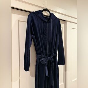 Anthropologie Navy Jumpsuit with Hood